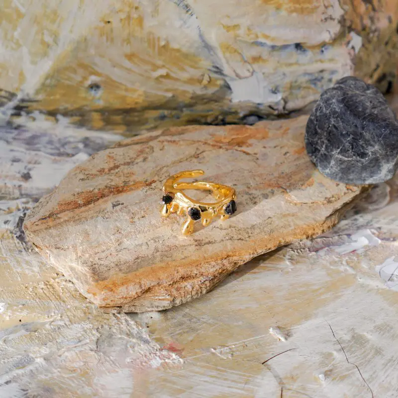 Tiny Stone Lava Ring - Image 4