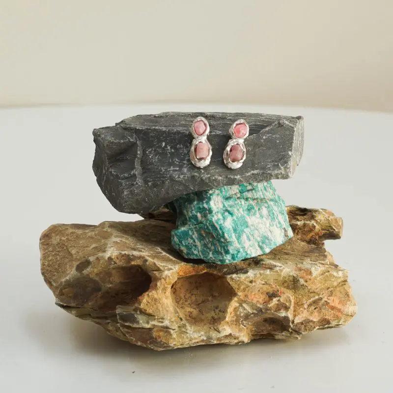 Double Stone Cliff Earrings - Image 2