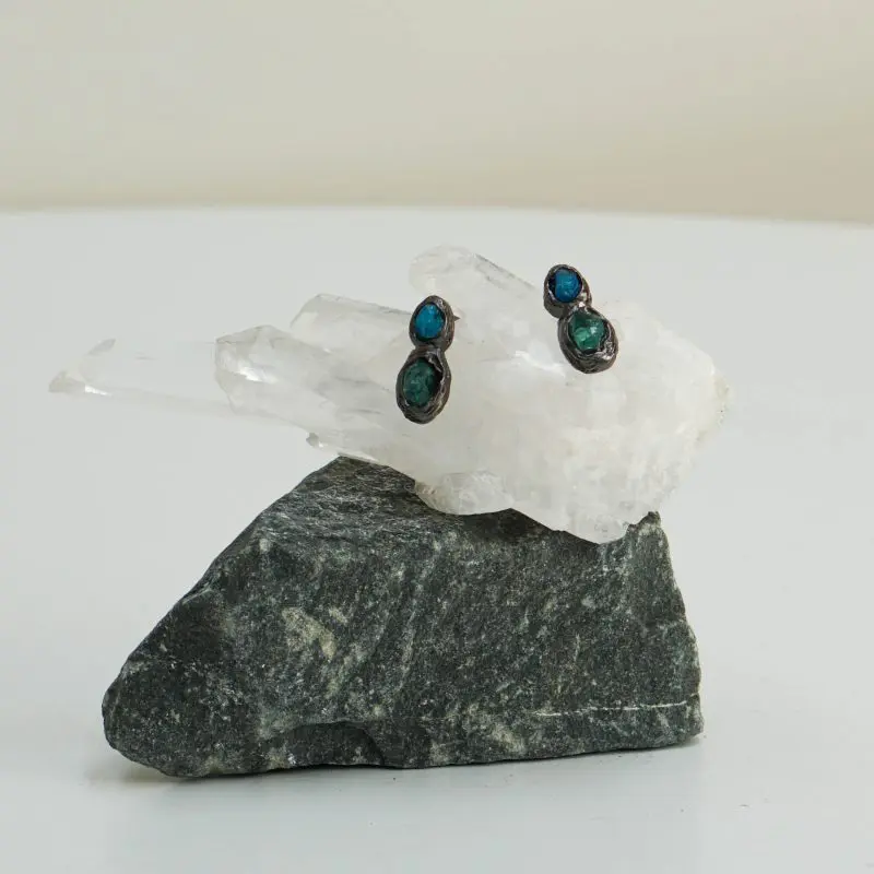 Double Stone Cliff Earrings - Image 3