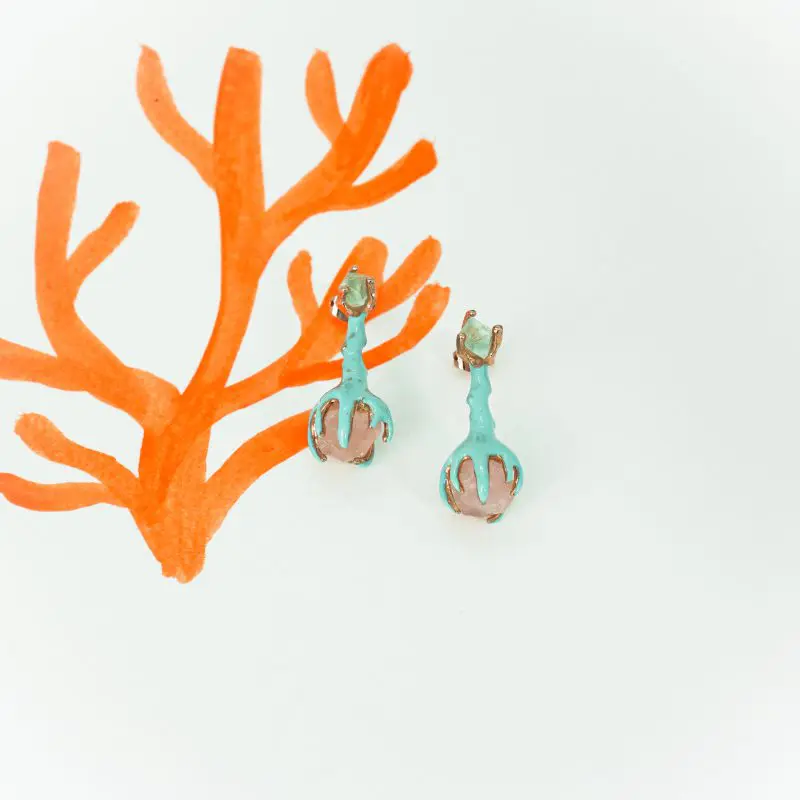 Coral Color Earrings - Image 4