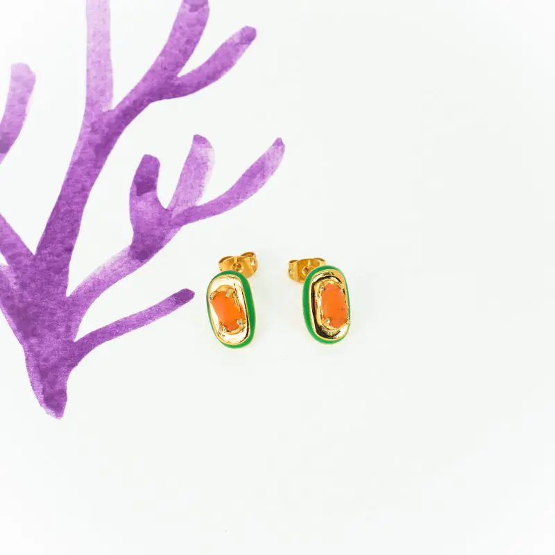 Oval Color Earrings