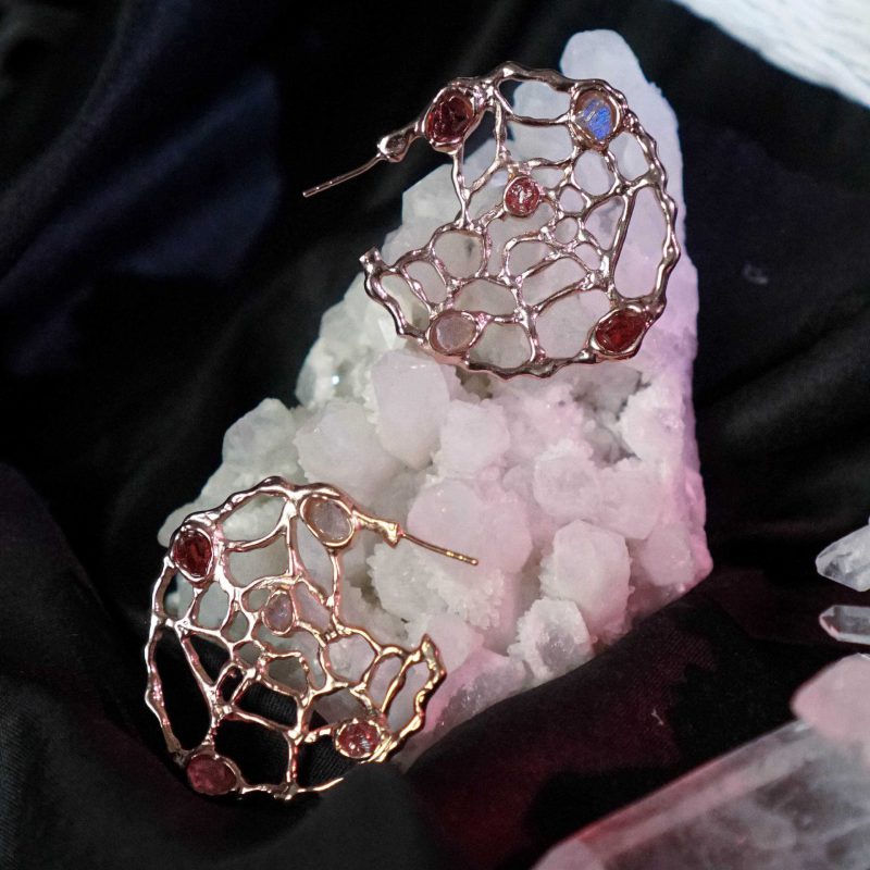Spider Web Hoop Earrings - Image 3