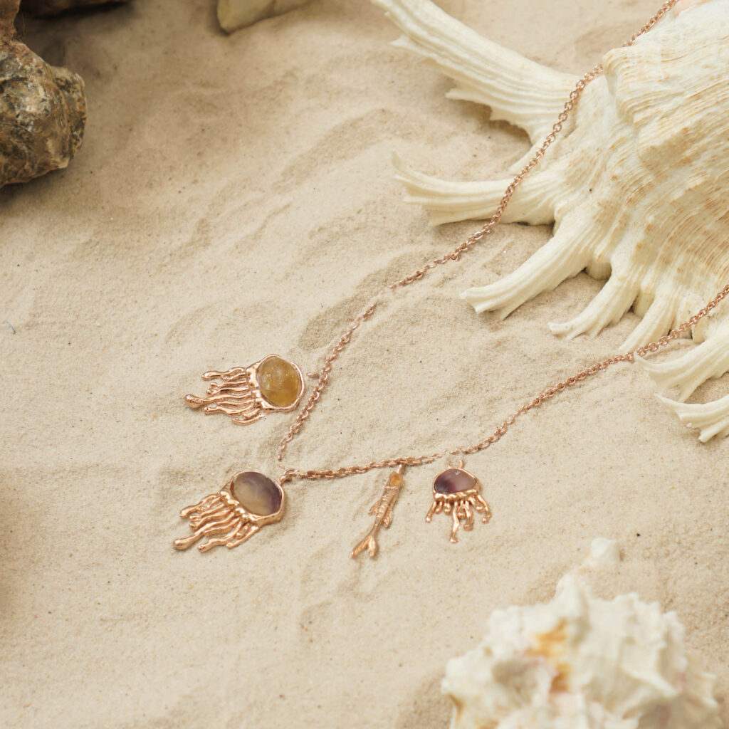 Mini Fire Jelly Fish Pendant - Image 2