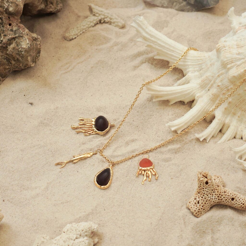 Mini Fire Jelly Fish Pendant