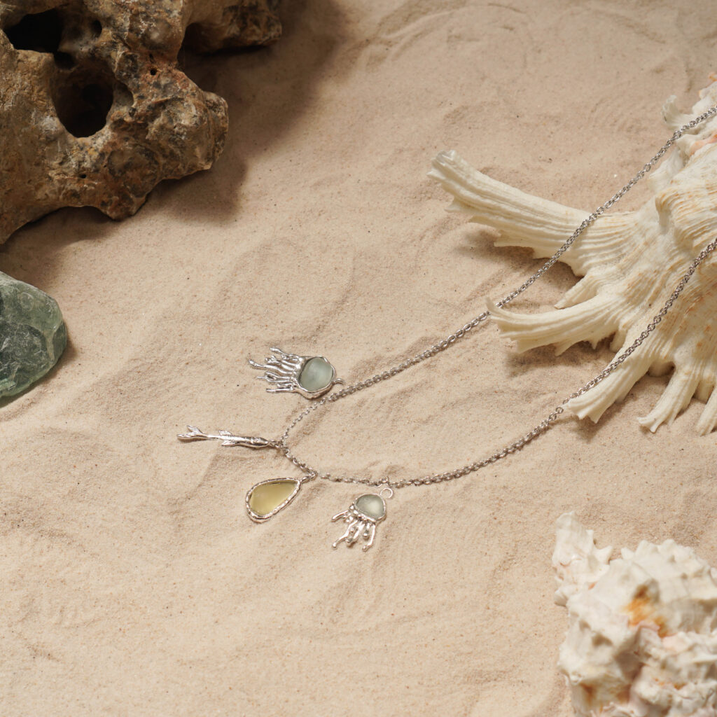 Mini Fire Jelly Fish Pendant - Image 3