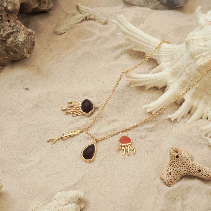 Fire Jelly Fish Pendant