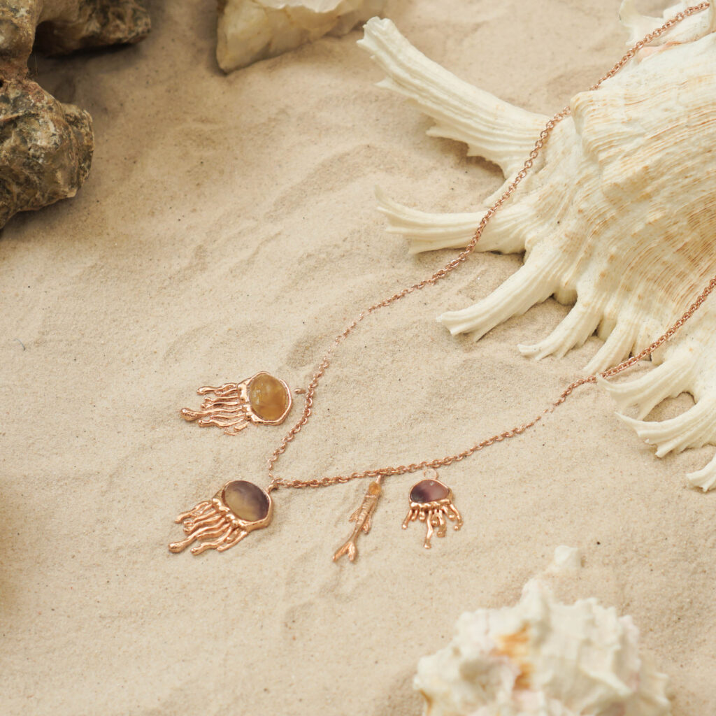 Mini Fire Jelly Fish Pendant - Image 5