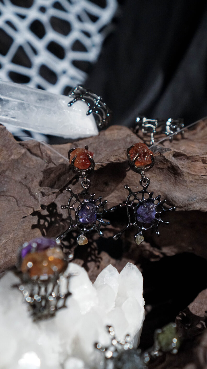 Spider Web Earrings - Image 4