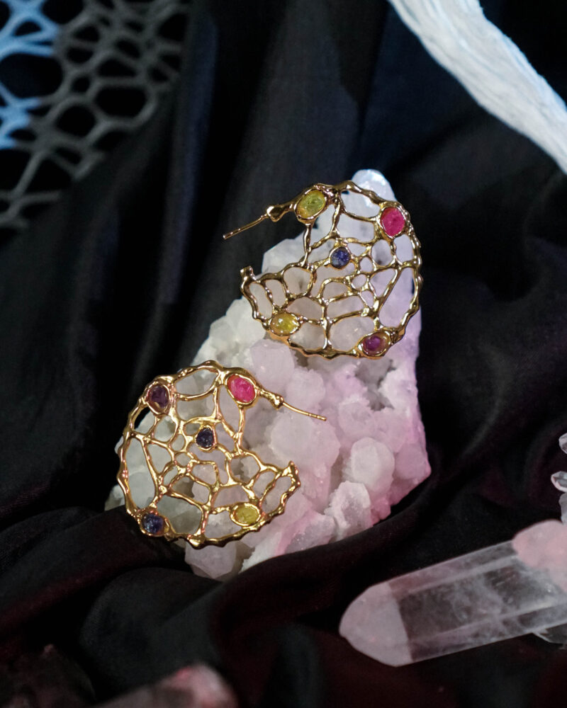 Spider Web Hoop Earrings