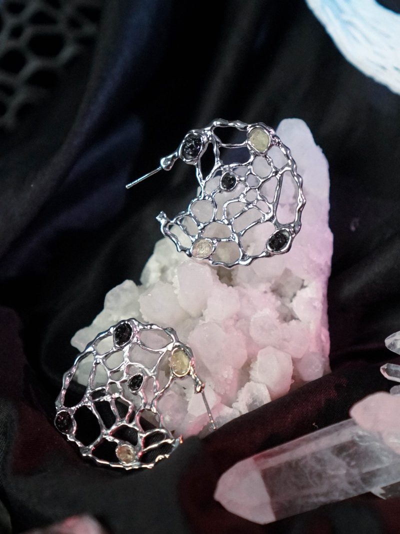 Spider Web Hoop Earrings - Image 8