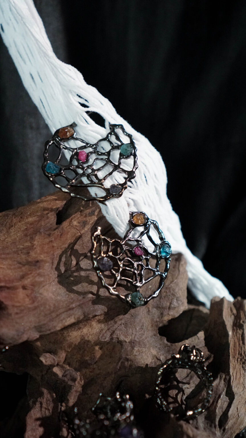 Spider Web Hoop Earrings