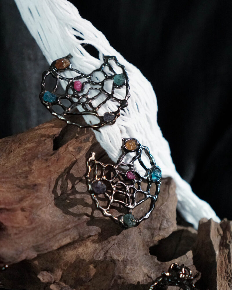 Spider Web Hoop Earrings