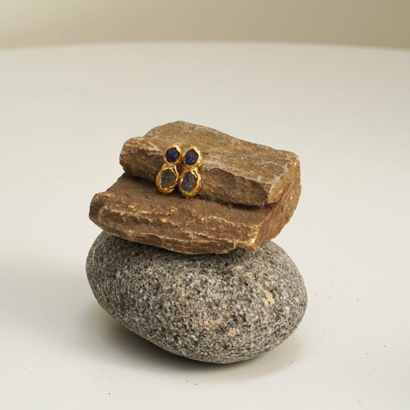 Double Stone Cliff Earrings