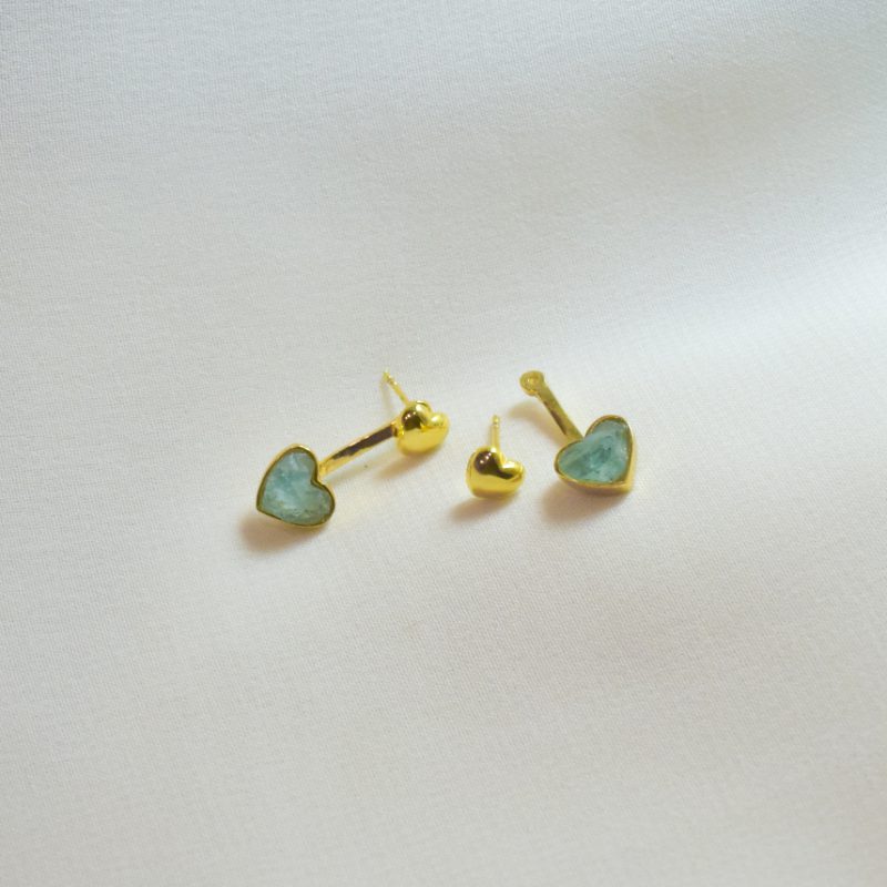 Double Mini Heart Earrings - Image 3