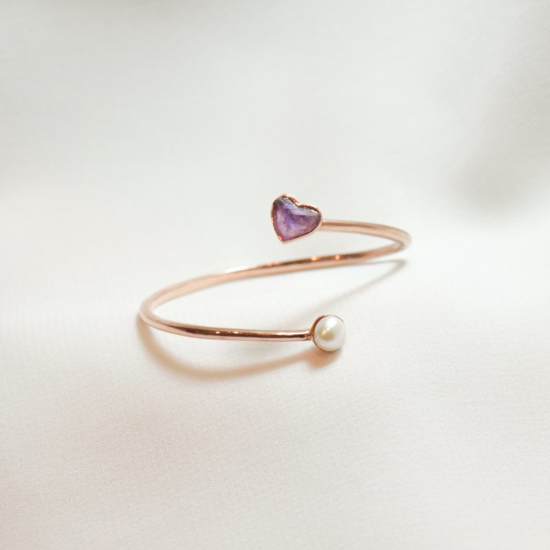 Mini Heart & Pearl Bangle