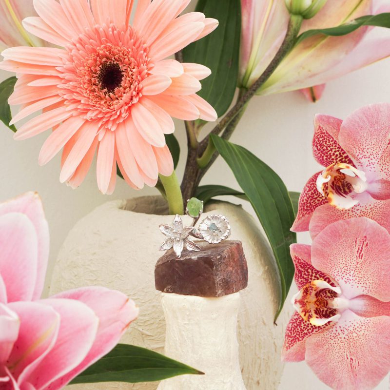 Triple Garden of Flowers Ring